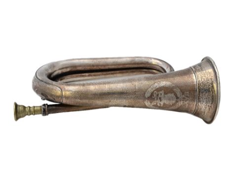 A silver infantry regiment military bugle, engraved with the badge of The Hampshire Regiment and detailed 'LXVII', London 193