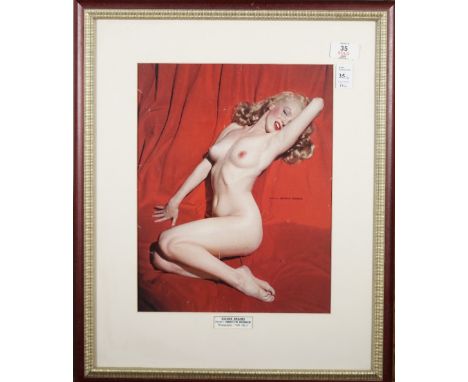 TOM KELLEY  (1914 - 1984)  MARILYN MONROE, 'GOLDEN DREAMS', ca. 1949:  a colour nude portrait photograph of Marilyn Monroe on