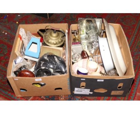 Two boxes of miscellaneous mainly ceramics to include Royal Worcester, Kernewek pottery etc. 