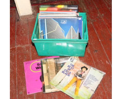 A box of L.P records to include BeeGees, Bob Dylan, Stevie Wonder, Cliff Richard, Cilla Black etc. 