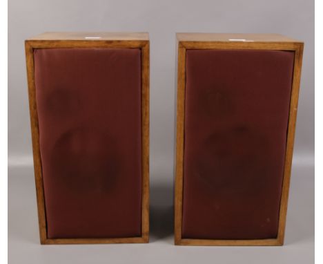 A pair of vintage mahogany cased speakers. 