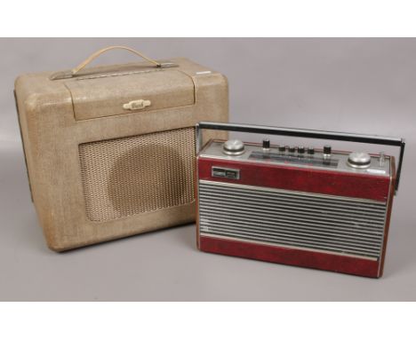 A vintage Roberts R606MB portable radio to include Bush receiver. 
