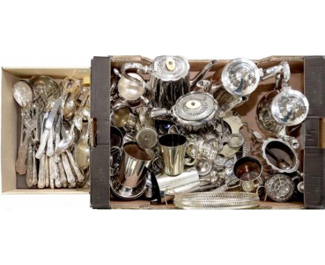 MISCELLANEOUS PLATED WARE, INCLUDING A VICTORIAN TEA AND COFFEE SERVICE, OTHER HOLLOW WARE, KING'S PATTERN TABLE SERVICE, ETC