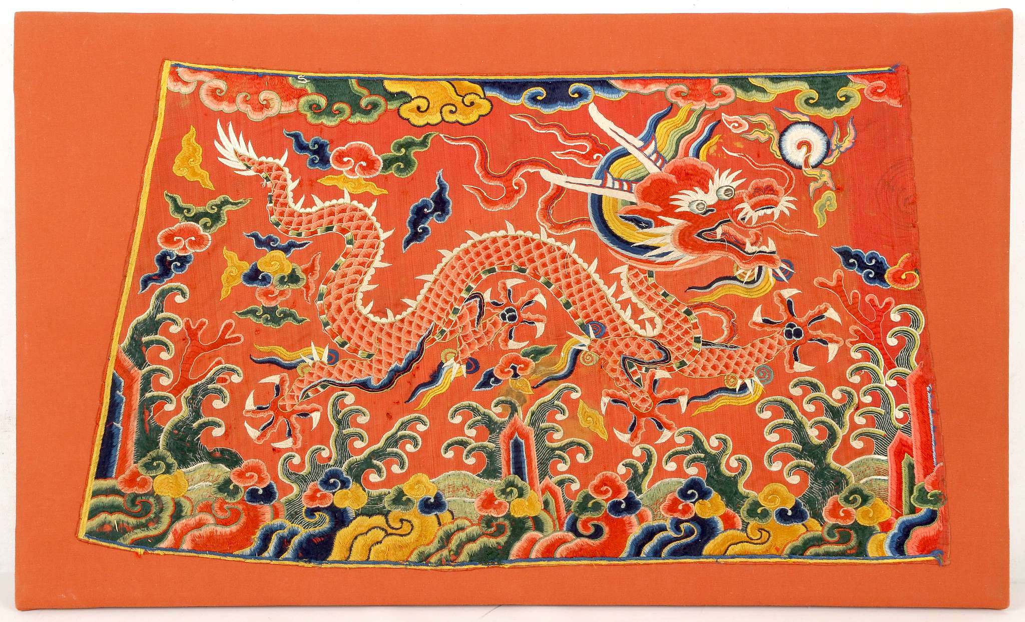 A CHINESE SILK EMBROIDERED DRAGON TEXTILE. Ming Dynasty, Wanli (1572 ...