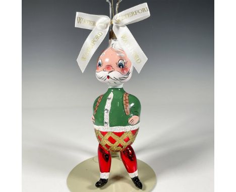 Handcrafted ornament, a limited edition (129/500) of In for the Night Santa, features Santa with a joyful expression, rosy ch