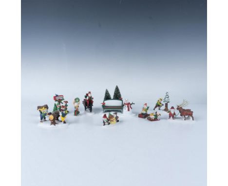 This grouping includes 7 sets of 12 total figurines and accessories including Trimming the Tree #5608-1, Our Own Village Park