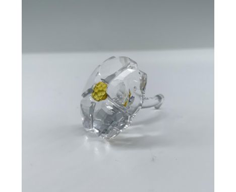 Beautiful crystal clear flower with faceted petals and bright textured yellow middle.. SCS membership renewal gift. Swarovski