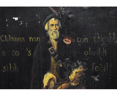 19th Century British School, an oil on canvas, A double sided portrait - one side depicting a Scottish Clansman drummer, the 