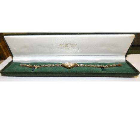 Certina - a 9ct gold ladies manual wind wristwatch with gold bracelet