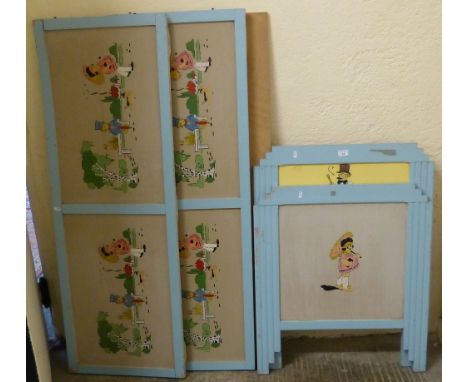 A French art deco child's bed with painted panels