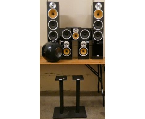 Bowers and Wilkins audio - a pair of CM9 200 watt speakers, serial numbers 6061 and 6062, a pair of CM5 120 watt speakers, se