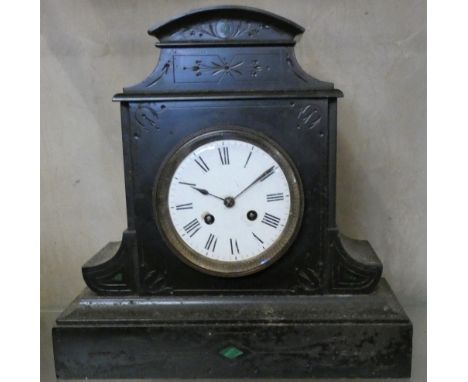 A slate mantle clock
