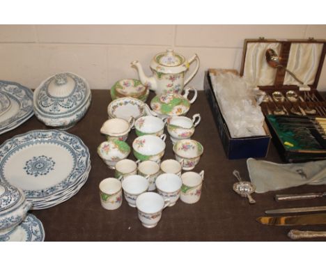 A Paragon Rockingham style coffee set and various other cups and saucers