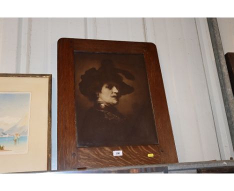 A portrait print of Rembrandt contained in Liberty's of London frame