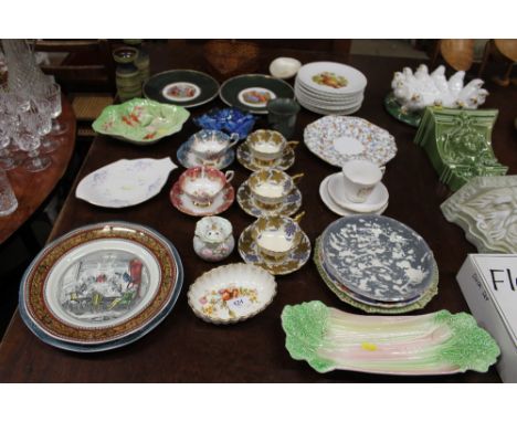 A quantity of various china to include Royal Stafford cups and saucers, Paragon, Adams Charles Dickens plate, "Mr Pickwick", 