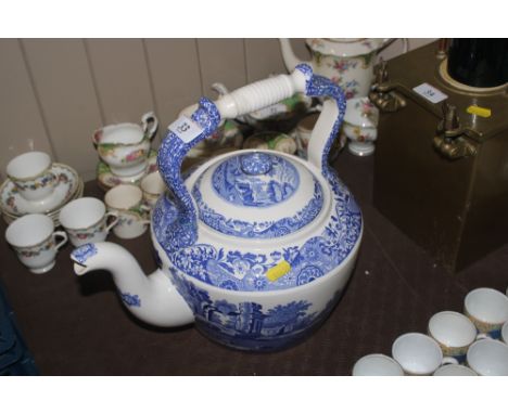 A large Spode Italian pattern tea pot