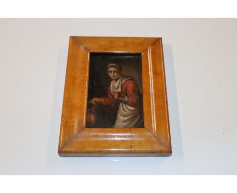 A 19th century Dutch school, oil on panel depicting a serving maid