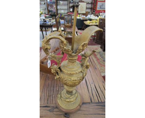 Large cherub gilt table lamp base