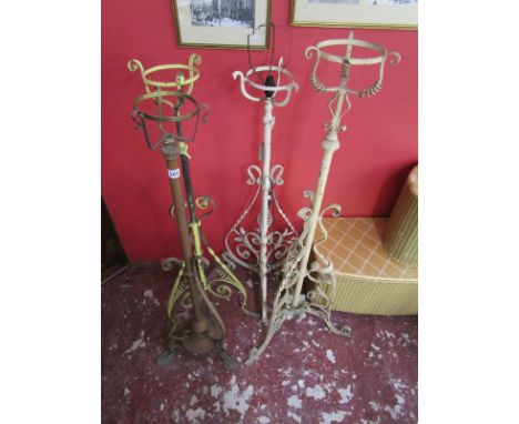 4 iron work lamp stands
