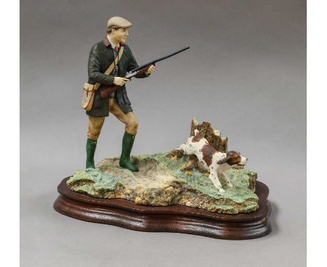 Border Fine Arts ''Dogging 'Em Up' (First Version Spaniels), model No. 112A, on wood base; 'Blackfaced Ewe and Collie', model
