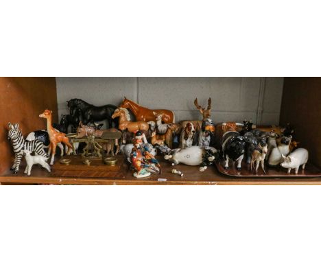 Beswick Animals Including: Black Beauty and Foal, Cattle, Horses, Deer Family Group, Donkey Family Group, Giraffe, models fro