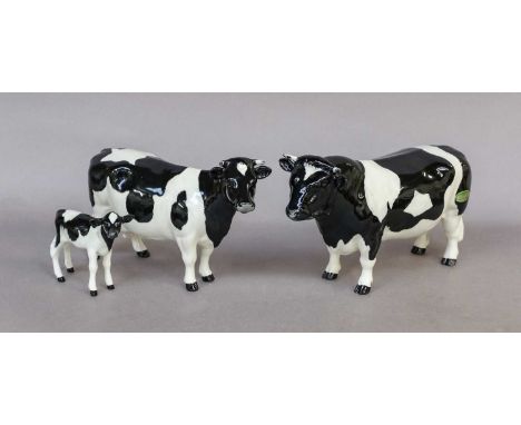 comprising: Bull Ch. "Coddington Hilt Bar", model No. 1439A, Cow Ch. "Claybury Leegwater", model No. 1362A and Calf, model No