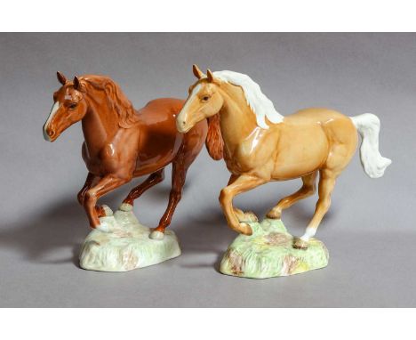 model No. 1374, chestnut gloss; together with a palomino gloss example (2) (a.f)Chestnut - restoration to all legs attaching 