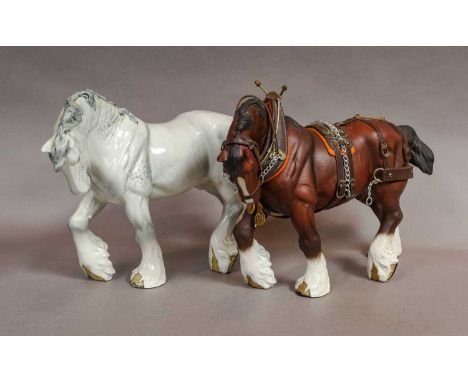 comprising Large Action Shire, model No. 2578, grey gloss and a Harnessed Version, brown matt (2)Both models are in overall g