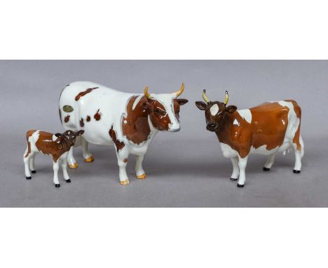 comprising: Bull Ch. 'Whitehill Mandate', model No. 1454B, Cow Ch. 'Ickham Bessie', model No. 1350, Calf, model No. 1249B (3)
