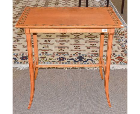 A Laura Ashley lamp table with foliate painted border, bearing label, 75cm by 50cm by 74cm