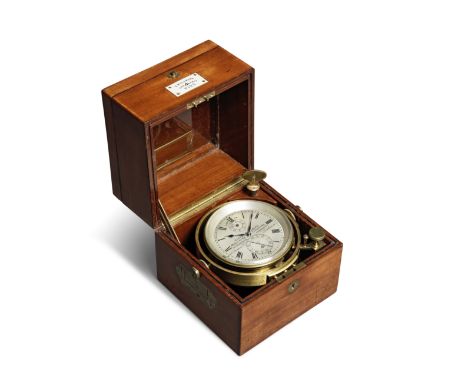 A rare 20th century two-day mahogany marine chronometer with provenance to the survey ship HMS EndeavourVictor Kullberg, Lond