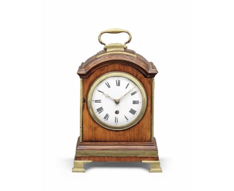 An early 19th century brass-bound single pad top table clock of small sizeDebois &amp; Wheeler, LondonThe cast brass leaf han