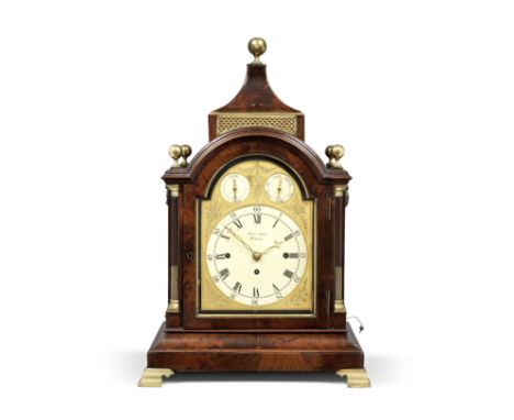 A late 18th century mahogany musical table clock playing six tunes on 12 hammers and 12 bellsRobert Sampson, Westminster   Th