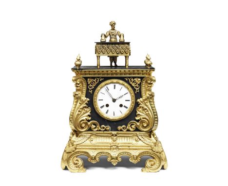 A rare second half of the 19th century automata novelty mystery 'Magician' mantel clockThe clock movement by Japy Freres, num