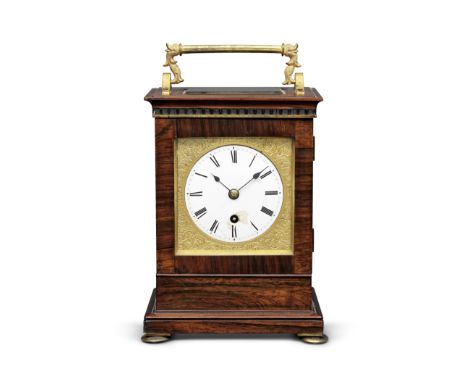 A rare early 19th century rosewood travelling timepiece with detent escapementWilliam Turner, Fenchurch St. LondonSurmounted 