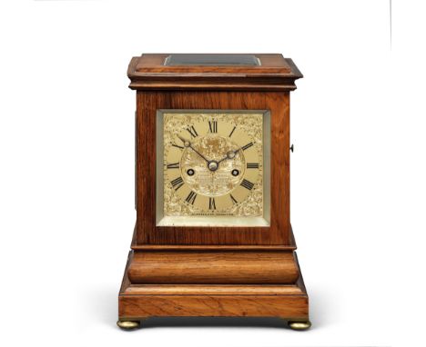 A GOOD LATE 19TH CENTURY ROSEWOOD STRIKING AND REPEATING 'FOUR GLASS' LIBRARY CLOCKAldred &amp; Son, Yarmouth The rectangular