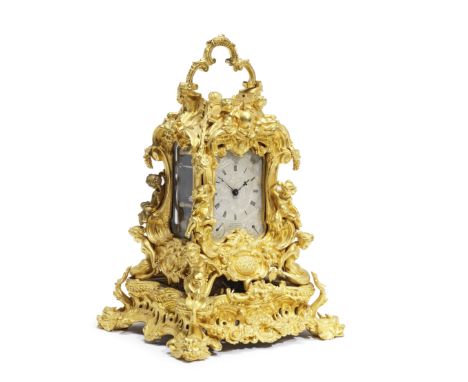 A fine and possibly unique English ormolu striking mantel chronometer with detent escapement and calendar indicationFrench, R