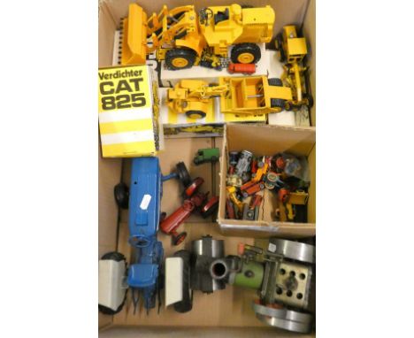 Three boxed die cast models by Gescha, West Germany, together with a Mamod steam roller, model tractors and small quantity of
