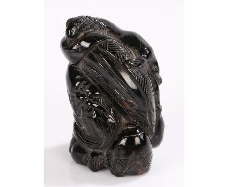 Japanese Meiji period netsuke, Fukurokuju surmounted by a horse, 5.5cm high