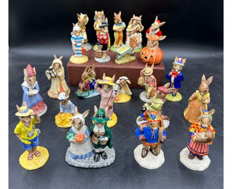 A large collection of Royal Doulton Bunnykins to include Summer Lapland DB298, Winter Lapland, DB 297, Sundial Bunnykins DB 2