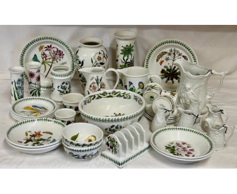 A quantity of Portmeirion tableware in the 'Botanic Garden' pattern including large bowl 26cm d, 2 x dinner plates, a baluste