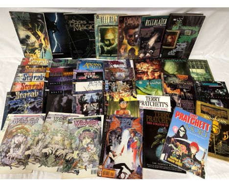 Graphic comics and books. Comics to include Vertigo Witchcraft 1-3, June, July &amp; Aug 1994, The Books of Magic 1-4, May-Au