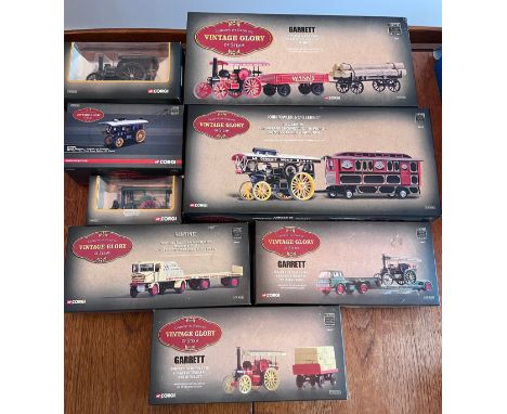 Corgi Vintage Glory of Steam diecast models to include 80307 Garrett Road Tractor &amp; Flatbed Trailer - Anker Valley, 22402