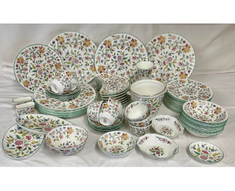 Minton Haddon Hall to include part dinner service comprising: 10 x dinner plates, 12 x plates 20.5cm d, 1 x plate 23cm, 9 x c