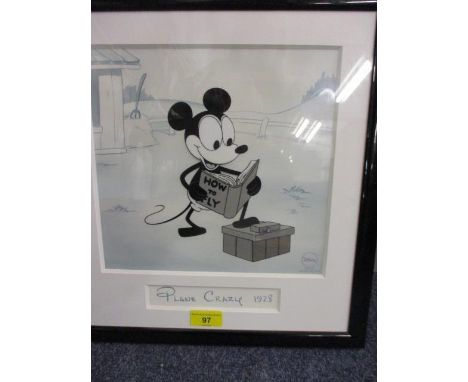 A 1998 limited edition Disney Enterprises Inc serigraphy print entitled 'Pilot Mickey' depicting the 1928 Mickey character 