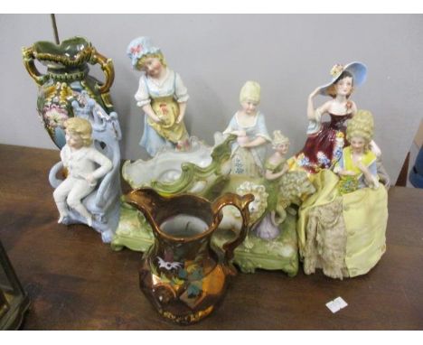 Mixed ceramics to include a Goebel figure of a lady 