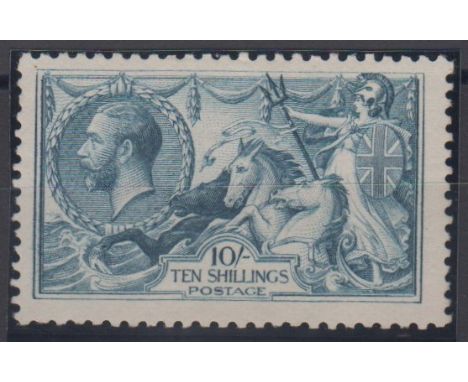 Stamp, GB, 10/- Bradbury Wilkinson, Seahorse, dull grey-blue, SG 417, mounted mint, catalogue value £475