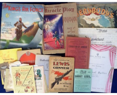 Ephemera, a large qty. of mixed 20thC ephemera to include 1930s copy of 'The King's Airforce', 1940s Brunswick and Parlophone