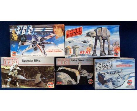 Airfix Star Wars Model Kits, 9 boxed unmade models comprising Jabba The Hutt Throne Room, Imperial Shuttle Tydirium (x2), Spe