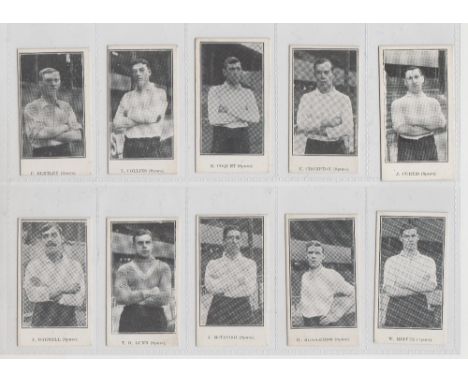 Cigarette cards, Jones Bros, Spurs Footballers, 1911 issue, (12/13, missing Team Group 1910-1911) &amp; 1912 issue (5/7, inc.